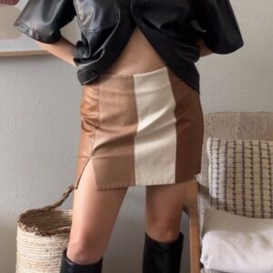Brown Leather Skirt